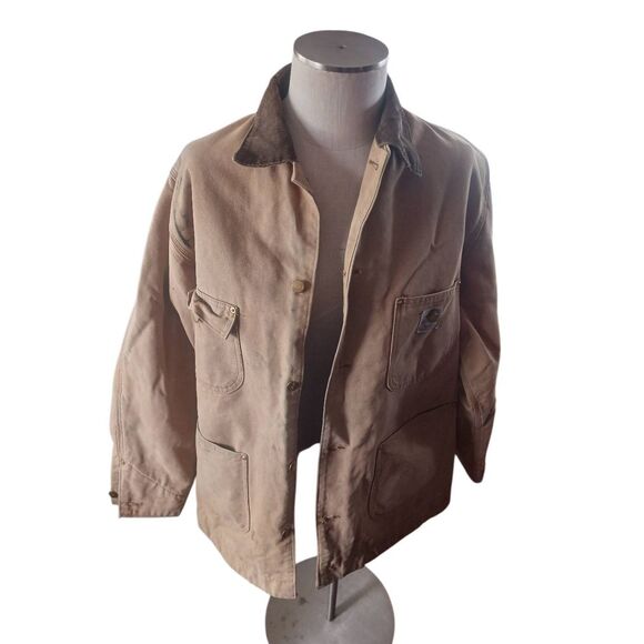 Vintage carhartt Blanket lined Chore coat sandstone Detroit style extra large no - Picture 1 of 3